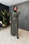 Yarasa Kol Sandy Elbise Mint Yeşili