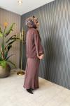 Saten Bomber Saphire Ceket Kahverengi