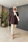 Tencel Lycell Blazer Ceket  Kahverengi