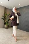 Tencel Lycell Blazer Ceket  Kahverengi