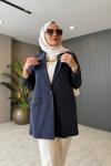 Tencel Lycell Blazer Ceket  Lacivert