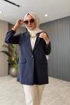 Tencel Lycell Blazer Ceket  Lacivert