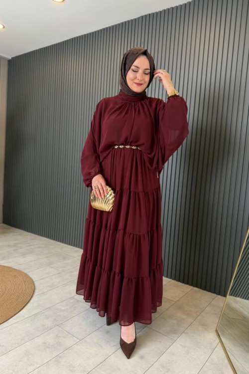 Ayliz Etekli Takım  Bordo