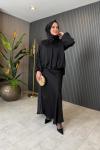 Saten Bomber Saphire Ceket Siyah