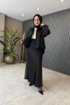 Saten Bomber Saphire Ceket Siyah