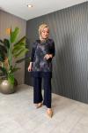 Esra Batik Pantolon Takım  Lacivert