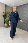 Şal Yaka İkili Takım Lacivert