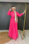 Düğmeli Elbise Pembe