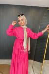 Düğmeli Elbise Pembe