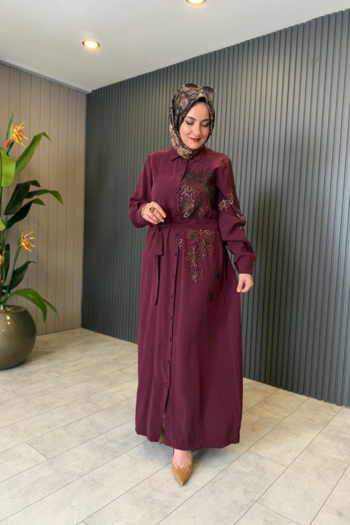 Meltem Elbise Bordo