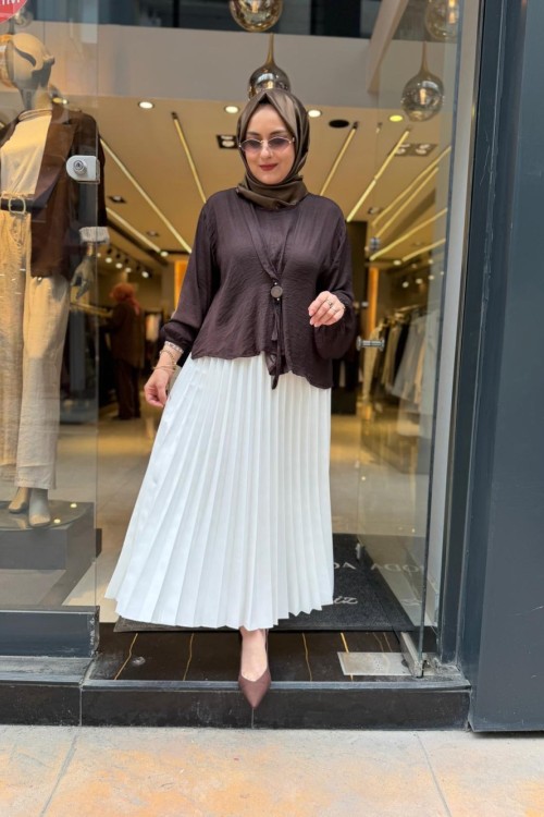 Krep Etek Beyaz
