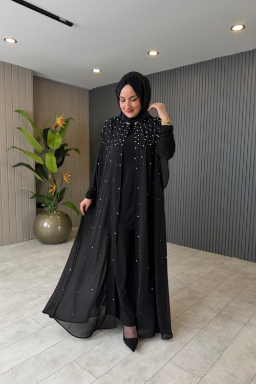 Fazilet Abaya Takım Siyah