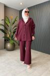 Dicle Pantolon Takım Bordo