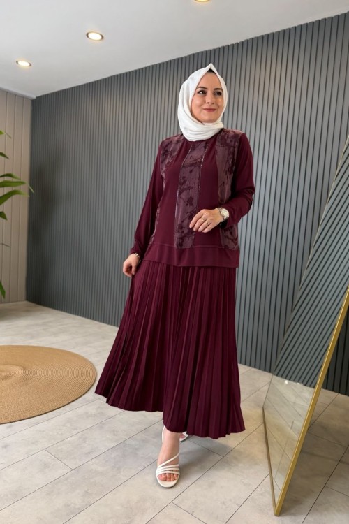 Kupra Taşlı Takım Mürdüm