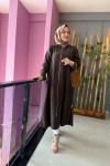 Fermuarlı Oversize Kap Kahve