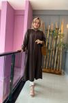 Fermuarlı Oversize Kap Kahve