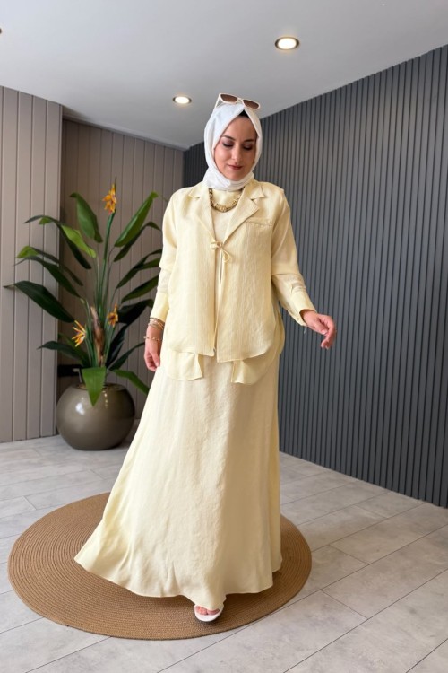 Ceket Elbise Takımı Sarı