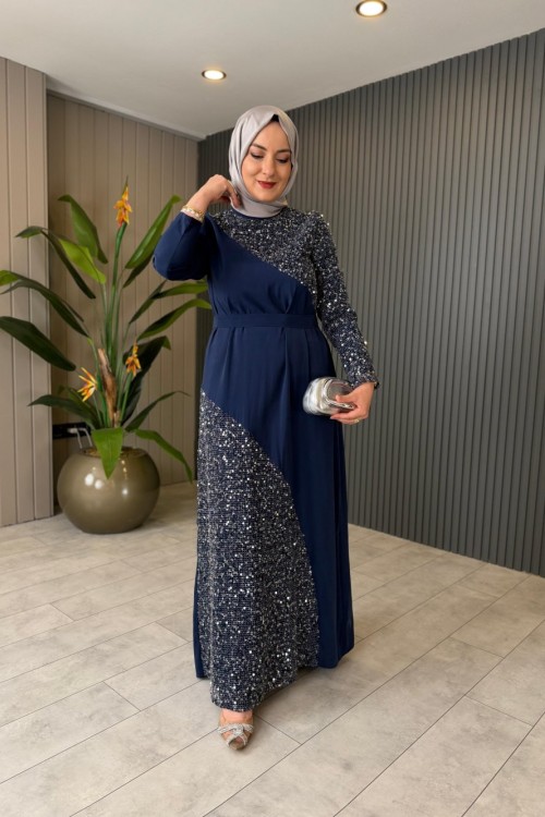 Ayşegül Elbise Lacivert