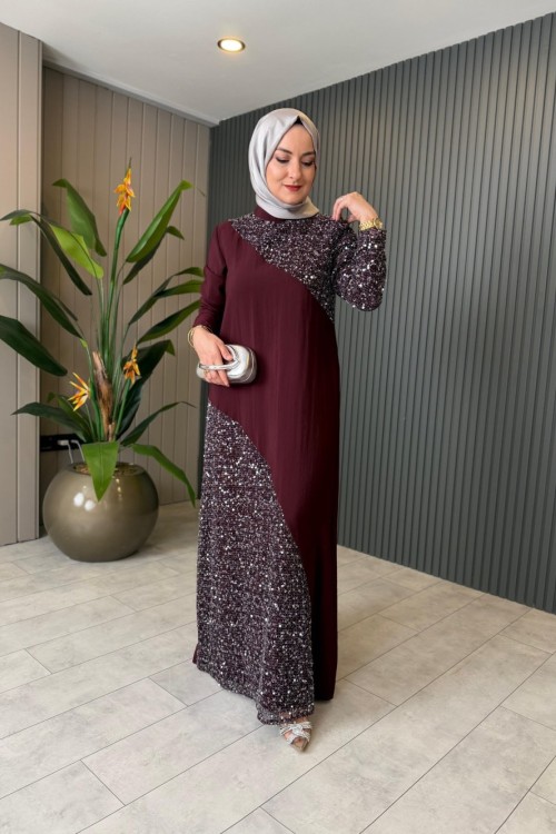 Ayşegül Elbise Bordo