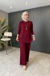Umay Pantolonlu Takım Bordo
