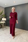 Umay Pantolonlu Takım Bordo