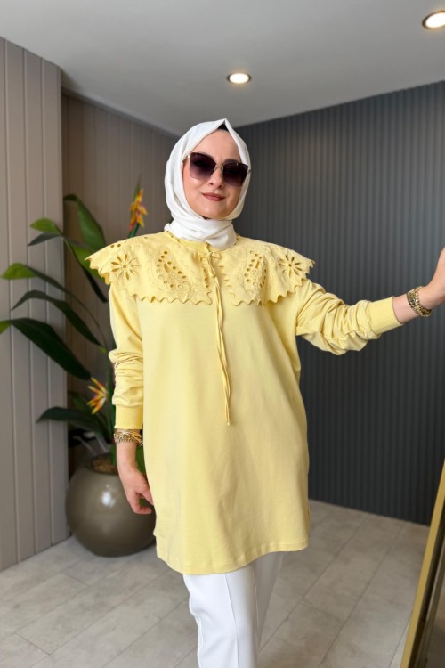 Fisto Detaylı Tunik Sarı