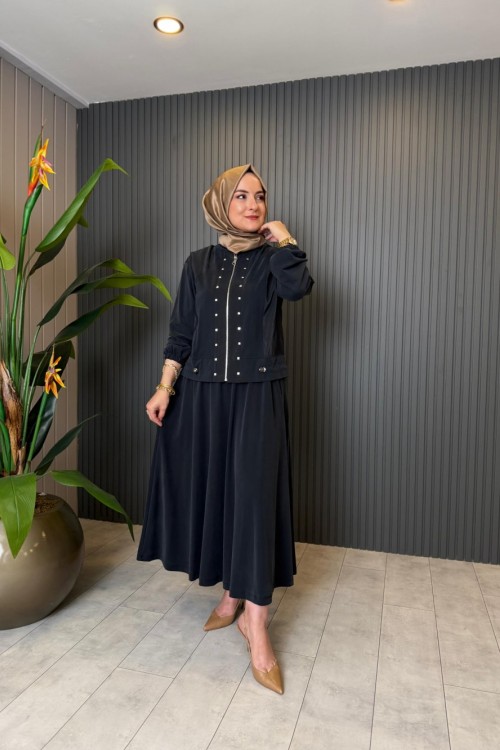 Nilgün Etekli Takım Siyah