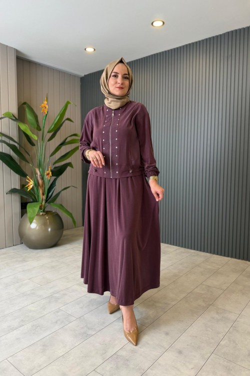 Nilgün Etekli Takım Bordo