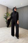 Bambu Pantalon Takım Siyah