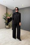 Bambu Pantalon Takım Siyah