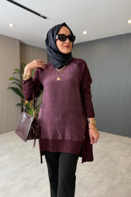 İkra Merserize Tunik Mürdüm