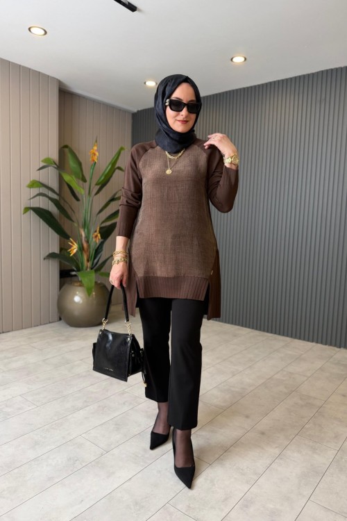 İkra Merserize Tunik Kahve