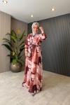 Kolye Detaylı Elbise Pembe
