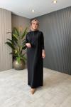 Balıkçı Yaka Bora Elbise Siyah