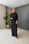 Balıkçı Yaka Bora Elbise Siyah