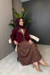 Faun Tasarım Etekli Takım  Bordo