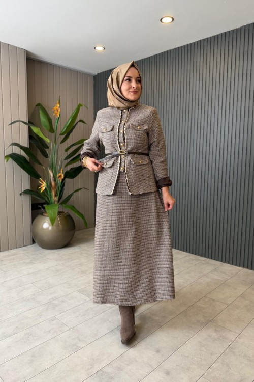 Kazayağı Premium Etekli Takım Kahve