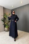Denim Elbise Lacivert