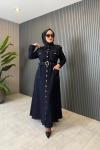 Denim Elbise Lacivert