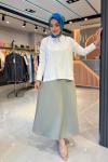 V Yaka Basic Tunik Ekru