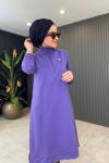  Broş Detaylı Tunik Lila Lila