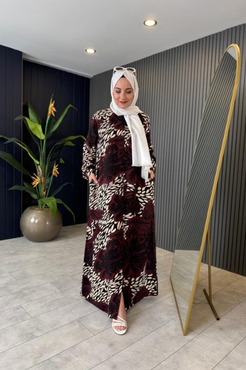 Dubai Viskon Elbise Siyah