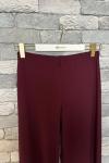 Beli Düz Lastikli Bambu Pantolon Bordo